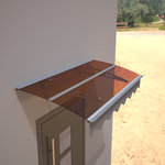 DA5934C Series Door Window Awning Made of 0.137 Inch Thick Crystal Solid Polycarbonate Sheet and Aluminum Alloy with Valance in size 59' Wide x 34' Deep for Masonry Concrete Wall House. W2205P180069-djyc