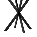 31.5 Inch Round Dining Table, Small Circle Kitchen Table with Metal Black Legs for 2-4 people,Modern Dining Room Table, Brown (only table) W808P176713-djyc