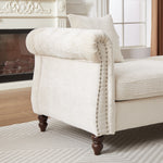 81-inch Chenille Face-to-face Chaise Lounge with Two Pillows,Nailhead trim,Button Tufted Design and Rolled Arms for Lounge, Living room and Office W834S00315-djyc