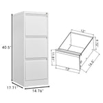 3 Drawer File Cabinet with Lock Metal Vertical File Storage Cabinet Office Home Steel Vertical File Cabinet for A4 Legal/Letter Size Narrow File Cabinet Locked,Assembly Required W1247P173371-djyc