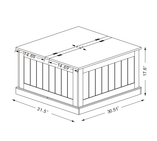 31.5" Farmhouse Coffee Table, Square Wood Center Table with Hinged Lift Top, Rustic Cocktail Table with Large Hidden Storage Compartmen for Living Room-White W282P160415-djyc