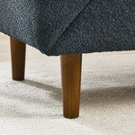 Convertible Futon Sofa Bed, Comfy Loveseat Sleeper Sofa with Adjustable Armrest, Strengthen Wood, Thick Padded Cushion, Small 2 Seater Couch for Living Room, Bedroom, Black W487P180470-djyc