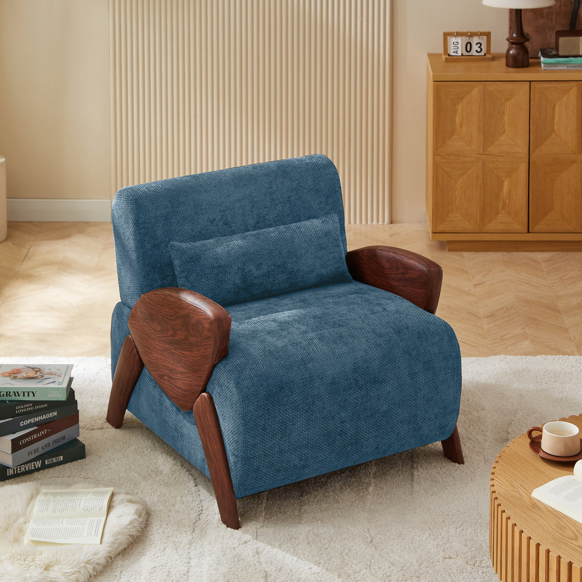 Modern Accent Armchair with Plush Cushioning, Comfortable Armrests, and Stylish Design for Living Room, Bedroom, or Office W2339P230521-djyc