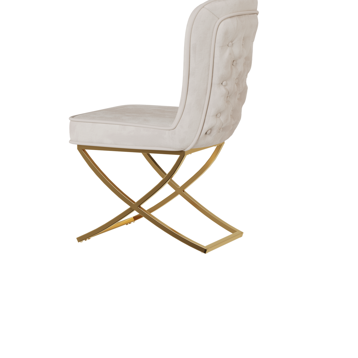 Dining Chair Set of 4, Beige velvet Backrest and golden Metal legs.For Modern Kitchen Dining Room Chair for Kitchen Living Modern decorative Leisure chairs.Office chairs y-2009 W1727S00010-djyc