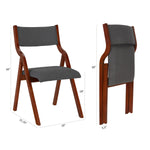 Upholstered folding Dining chair, space saving, easy to carry, Dining Room,No assembly required,2-Pack-Grey+Cherry W2336P163452-djyc
