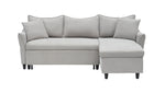 This 80-inch gray corduroy L-shaped sofa comes with two small throw pillows that can be converted into a sofa bed for storage W1278S00027-djyc