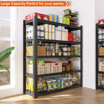 83.86 Inches Black Metal Shelves, with 5 Removable Dividers, Large Capacity, Strong Load Bearing, Suitable for Garage, Kitchen and Office(83.86*47.27*23.62) W328P193837-djyc