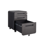3 Drawer Mobile File Cabinet Under Desk Office,Simple Style Versatile Storage Cabinet for Legal/Letter/A4 Files, 5 Wheel Design Anti-Tilting Cold Rolled Steel Waterproof Moisture-Proof Black W1247P145907-djyc