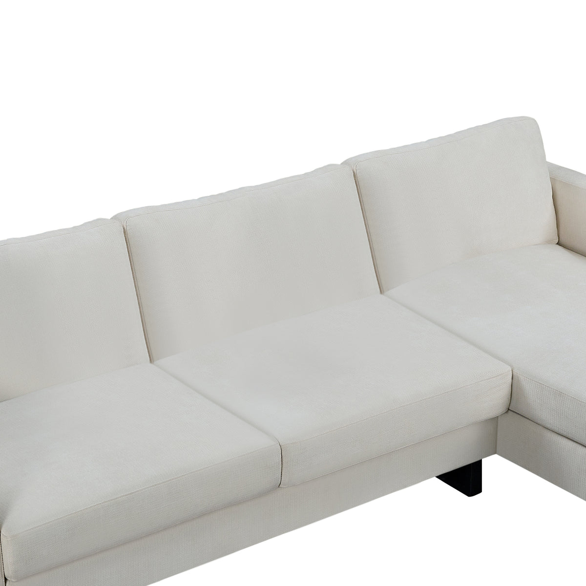 SOFA The best choice products upholstered sectional sofa for families, apartments, dormitories, award rooms, compact space with chaise longue, 3 seats, L-shaped design,off-white W1793S00004-djyc