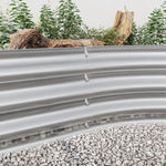 Raised Garden Bed Outdoor, Oval Large Metal Raised Planter Bed for for Plants, Vegetables, and Flowers - Silver W840102510-djyc