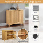 Storage Cabinet with 2 Doors and Adjustable Shelves, Kitchen Cabinet , Wooden Buffet Cabinet for Living Room, Bedroom, Dining Room,Natural W1998131738-djyc