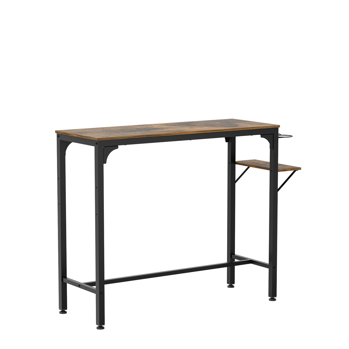 Wood Top Metal Base side tableIndustrial Bar Table with two chair--Adjustable table base Bistro Whiskey Pub Table,47.44"W x 15.75"D x 35.43"H W1903P149223-djyc