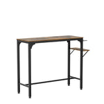 Wood Top Metal Base side tableIndustrial Bar Table with two chair--Adjustable table base Bistro Whiskey Pub Table,47.44"W x 15.75"D x 35.43"H W1903P149223-djyc
