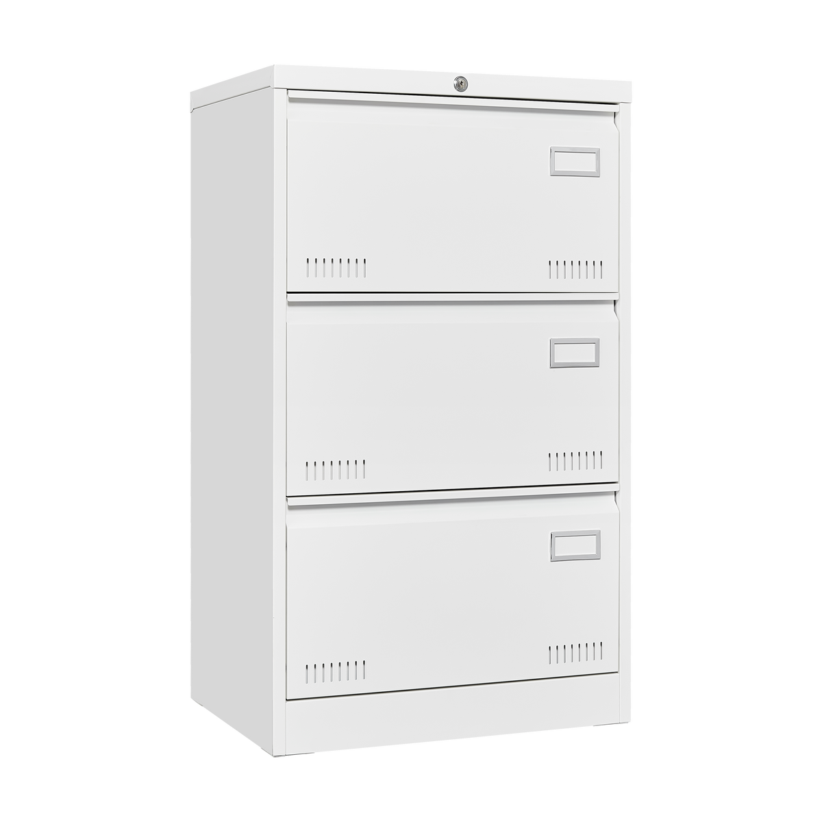 Filing Cabinet Lateral File Cabinet 3 Drawer, White Filing Cabinets with Lock, Locking Metal File Cabinets Three Drawer Office Cabinet for Legal/Letter/A4/F4 Home Offic W1247118745-djyc