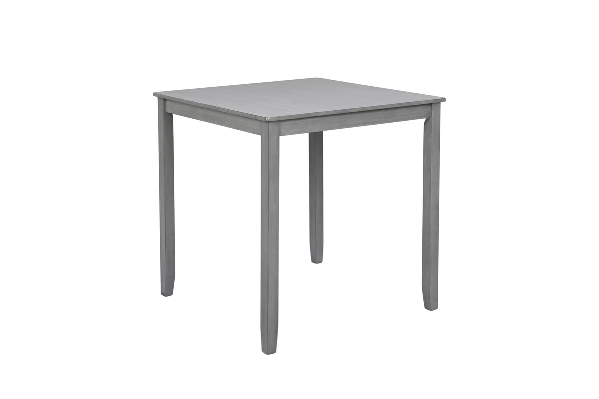 Wooden Dining Square Table, Kitchen Table for Small Space, 4 Person Counter Height Table, Gray,ONLY THE TABLE W1998126370-djyc