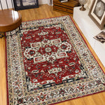 Area Rug 6x9 Vintage Bohemia Large Persian Non-slip Washable Rug For Living Room Kitchen Bedroom Living Room Flower Design Yellow/Red-W2907P265126