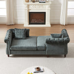 81-inch Chenille Face-to-face Chaise Lounge with Two Pillows,Nailhead trim,Button Tufted Design and Rolled Arms for Lounge, Living room and Office W834S00318-djyc