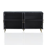 Modern Lacquered 4 Door Wooden Cabinet Sideboard Buffet Server Cabinet Storage Cabinet, for Living Room, Entryway, Hallway, Office, Kitchen and Dining Room, Distressed Black W1435P191611-djyc