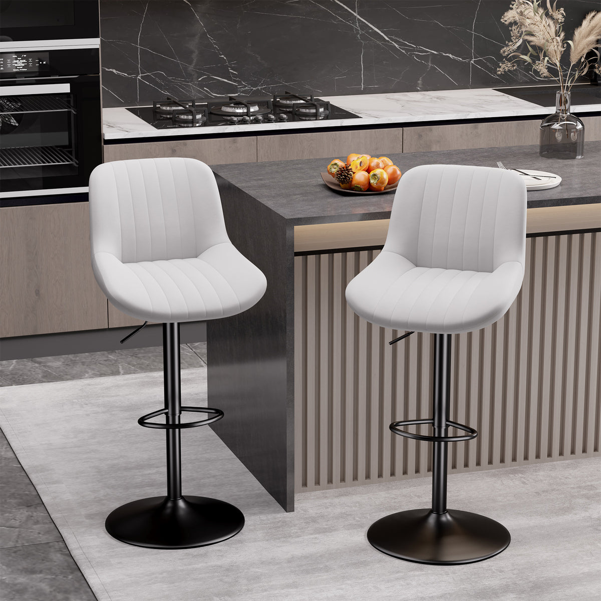 Modern Minimalist High-End Bar Stool: Premium Fabric & Waterproof FU01016-wz