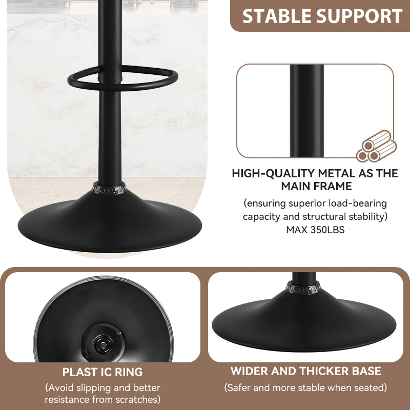 Modern Waterproof Bar Stool: High-Quality Metal Frame & 360° Swivel Seat FU01025-wz