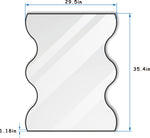 Wall Mirror 30x35 Inch Black Rectangular Mirror with 2 Wavy Sides Metal Framed Mirror Vanity Mirror Dressing Mirror, for Bathroom, Living Room, Bedroom Wall Decor W1435133318-djyc