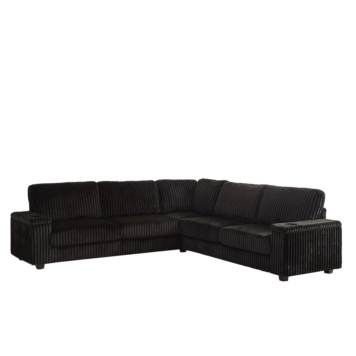 110-Inch Oversized Corduroy Corner Sofa,L Shaped Corner Couch with two storage spaces,USB port & Type-C port and Cup-holder , Deep Seat Comfy Upholstered Couches for Living Room(Not freely combinable) W834S00286-djyc