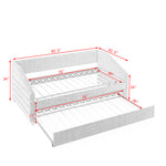 Twin Size Daybed with Trundle Upholstered Tufted Sofa Bed, Linen Fabric, Beige(82.5"x42.5"x34") W487S00174-djyc