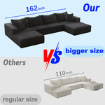 Oversized sponge cloud sofa,Modern Upholstered Sectional Sofa Couch Set,Modular 162" L Shaped Sectional Living Room Sofa Set With 6 Pillows,Free Combination Sofa Couch for Living Room,Bedroom W834S00327-djyc
