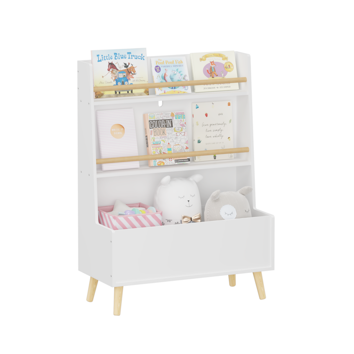 Kids Bookshelf, Book and MagazineRack, Book Organizer, toy Storage Cabinet Organizer, White W808127562-djyc