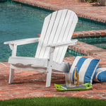 Hanlee Acacia Wood Folding Adirondack Chair with Traditional Slats and Wide Armrests, Water-Resistant, Rustic Design N770P241668K-djyc
