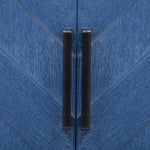 K&K 51.2"W 3D Wave Stripes Ash Veneer(Not Cheap Paper) Kitchen Island with Drop Leaf, Farmhouse Kitchen Island on Wheels with Internal Storage Rack, Rolling Kitchen Cart (Navy Blue) N707P207915E-djyc