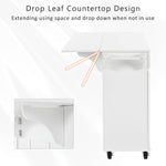 K&K 53.2''Kitchen Island with Drop Leaf, Kitchen Storage Cart with Spice Rack, Towel Rack and 2 Drawers, Rolling Kitchen Island on Wheels with Adjustable Shelves for Kitchen, Dining Room, White N707P173041W-djyc