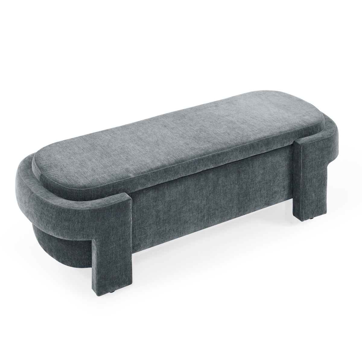 Chenille Upholstered Bench with Large Storage Space for the Living Room, Entryway and Bedroom,Grey,( 51.5''x20.5''x17'' ) W48790041-djyc