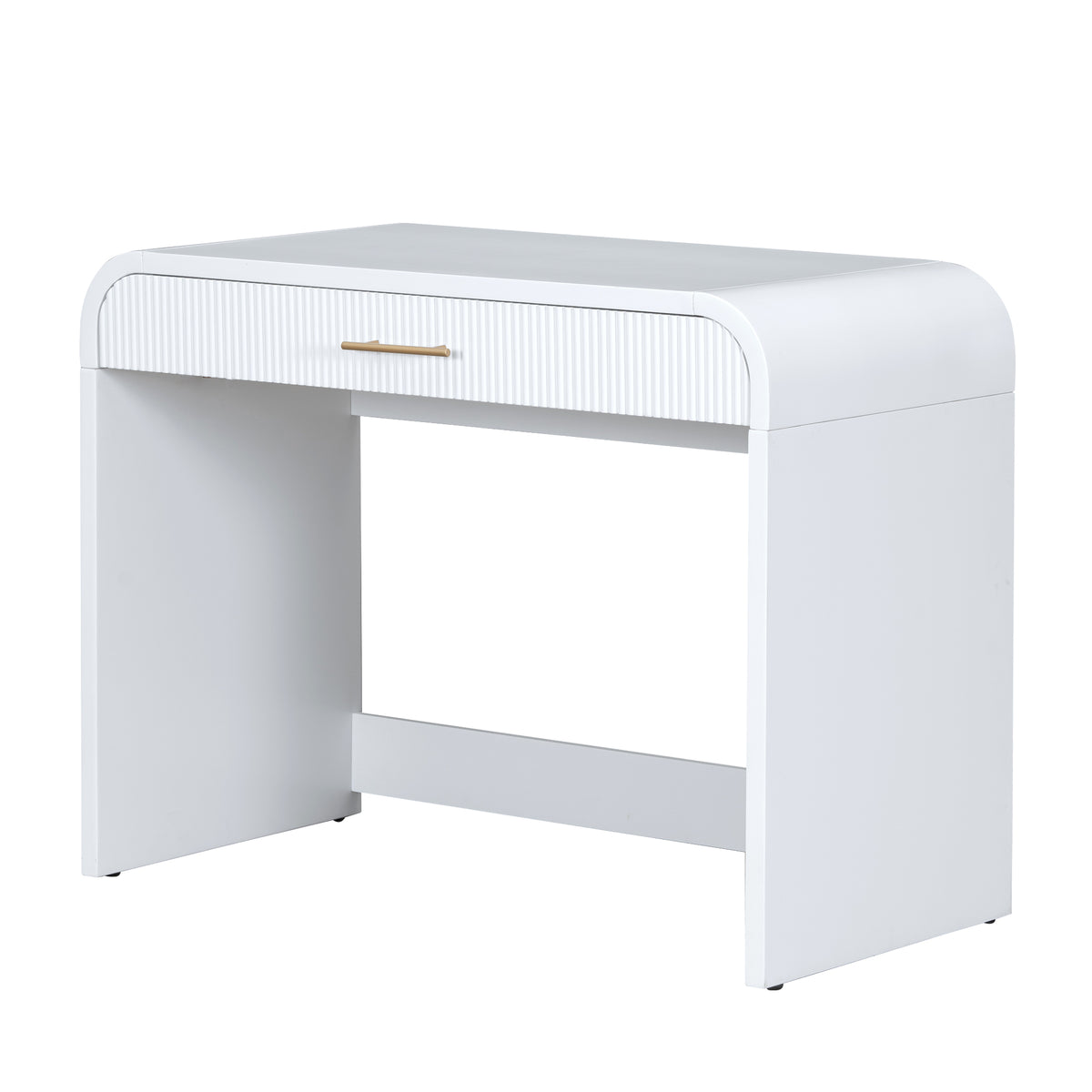 39" Makeup Vanity Table with Mirror Touch Screen Lighted Mirror, Dressing Table with Drawer for Bedroom, White N704P196658K-djyc