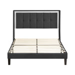 Queen Size Upholstered platform bed frame with headboard and sturdy wooden slats, high load-bearing capacity, non-slip and noiseless, no springs required, easy to assemble, dark gray bed W1793115326-djyc