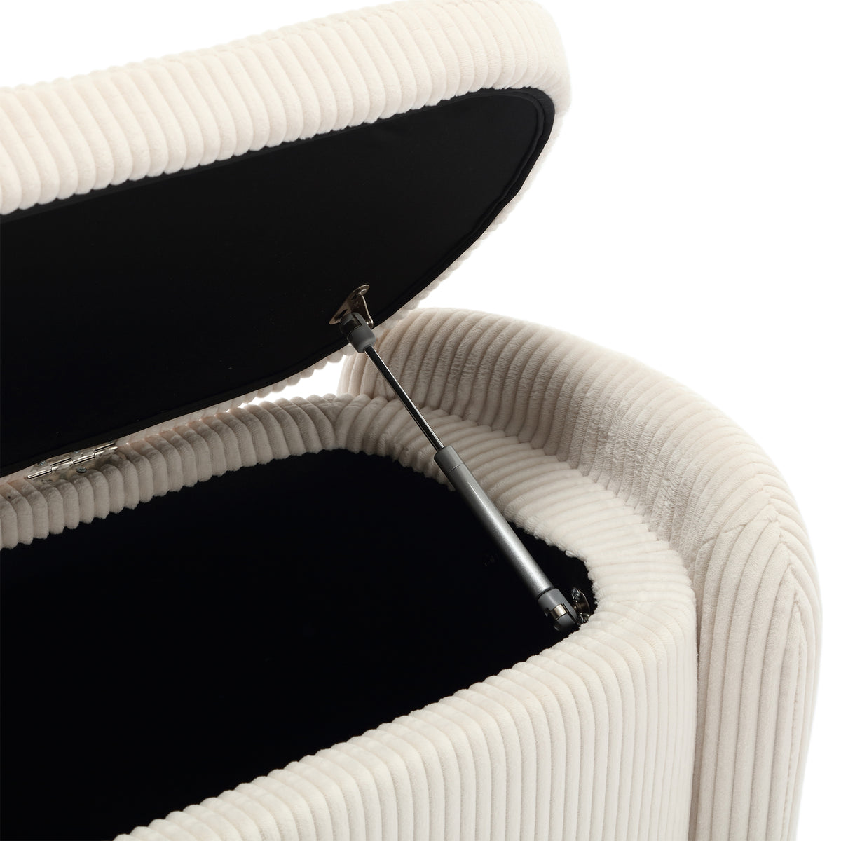 House Hold Storage Ottoman,Bedroom End Bench,Upholstered Fabric Storage Ottoman with Safety Hinge, Entryway Padded Footstool, Ottoman Bench for Living Room & Bedroom (Beige) W1588P194714-djyc