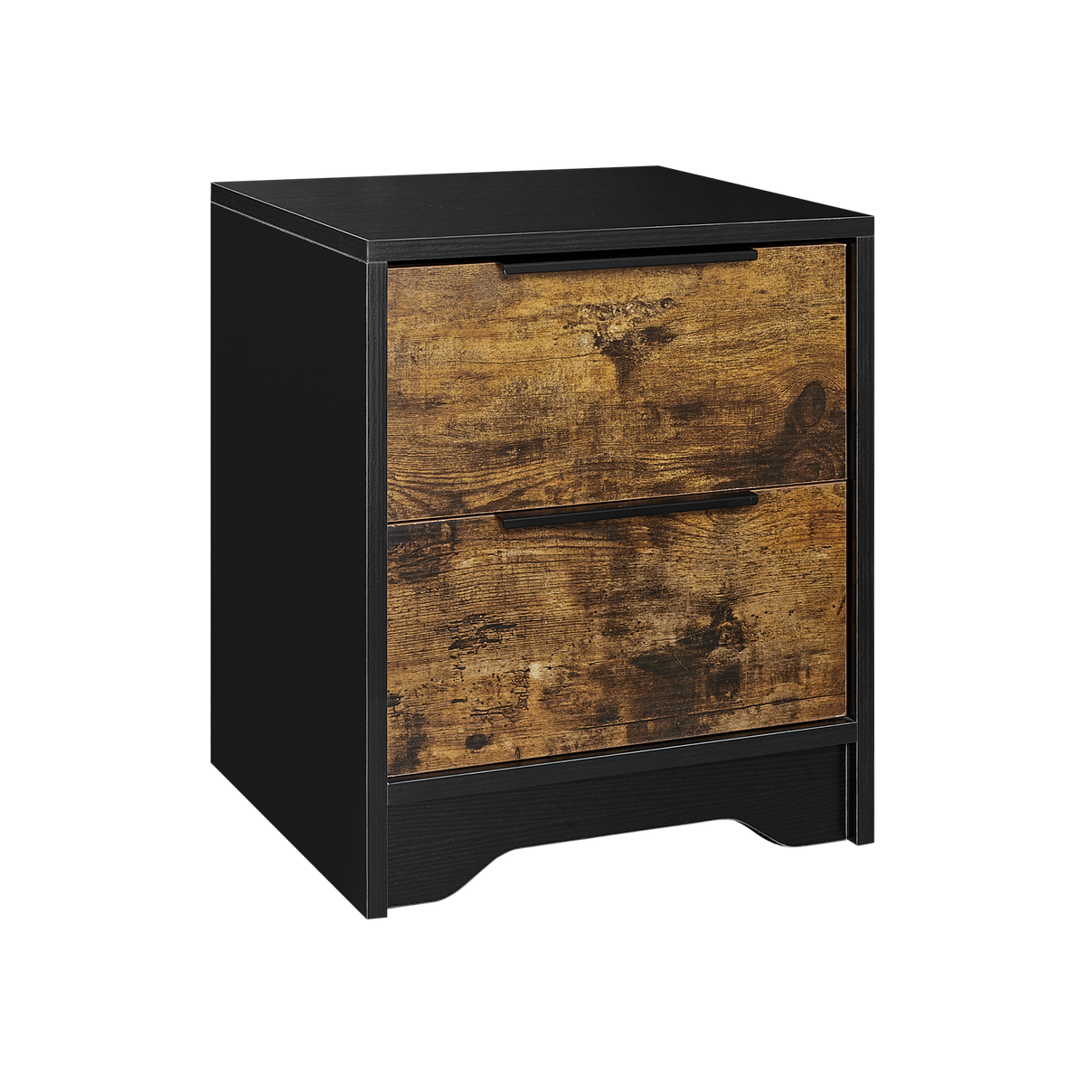 Black Wooden Nightstand with Two Drawers for Bedrooms and Other Places. W328127497-djyc