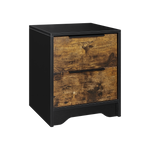 Black Wooden Nightstand with Two Drawers for Bedrooms and Other Places. W328127497-djyc