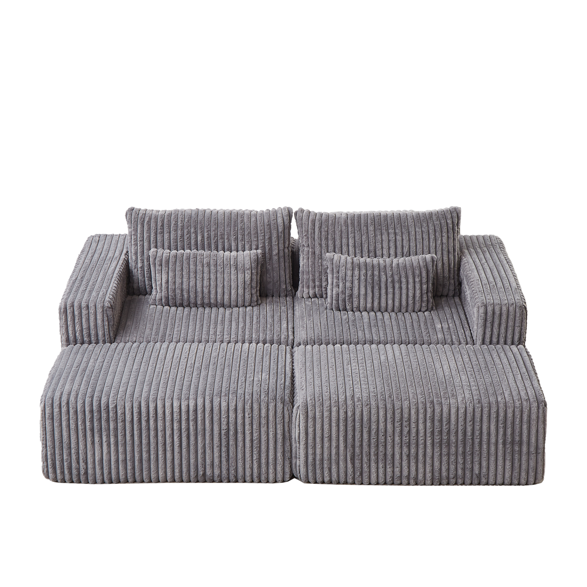 87" Oversized Sectional Lounge Chaise,No Assembly Required,Cloud Plush Loveseat with two Removable Footstool,Fluffy Modern Sleeper Chair for Indoor Living Room Bedroom W834S00332-djyc