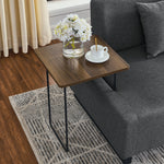 Linen Fabric 3 Seat Sofa with Two End Tables and Two Pillows, Removable Back and Armrest, Morden Style Upholstered 3-Seat Couch for Living Room W487139512-djyc