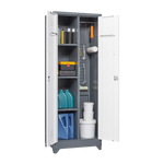 Metal Storage Cabinets, Cleaning Tool Cabinet with Locking Door, Tall Broom Tool Organizer and Storage, Large Storage Cabinet for Kitchen, Pantry, Office, Shop W328P193782-djyc