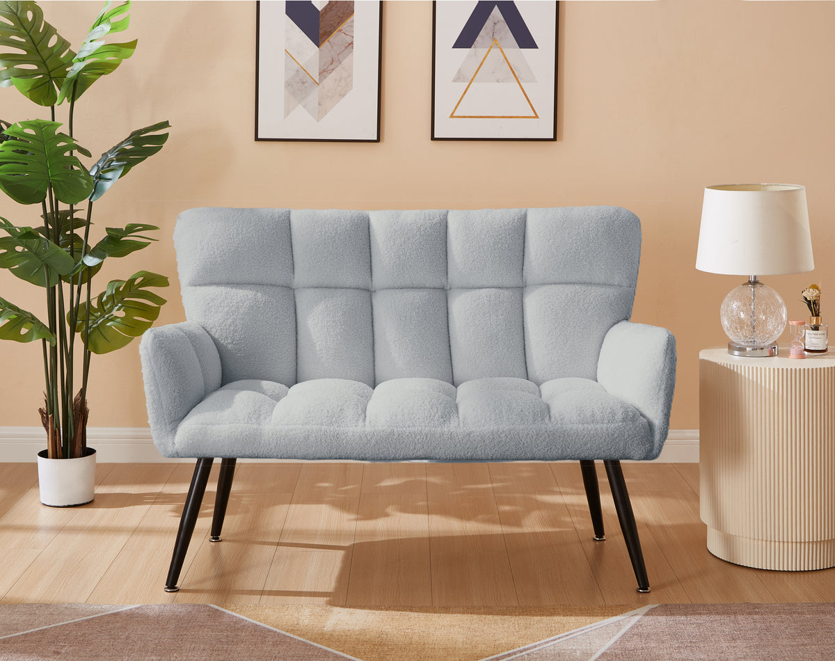 52'' Small Loveseat Sofa, Couch 2-Seater with Quilting Backs for Living Room, Bedroom and Small Space (COLOR:BLUE) W1669P175413-djyc