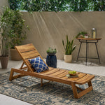 Acacia Wood Adjustable Chaise Lounge – Comfortable, Stylish, and Durable Outdoor Seating with Slat Paneling 70998.00MP1-djyc