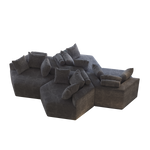 54''L Chenille Sponge single sofa,No Assembly Required,Fluffy Modern Sleeper Chair for Living room, Bedroom, Lounge and Projection Room W834P221043-djyc