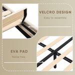 Queen Size Bed Frame with 2 Storage Drawers, Upholstered Bed Frame with Wingback Headboard Storage Shelf Built-inUSB Charging Stations and Strong Wood Slats Support, No Box Spring Needed, Beige W1916126261-djyc