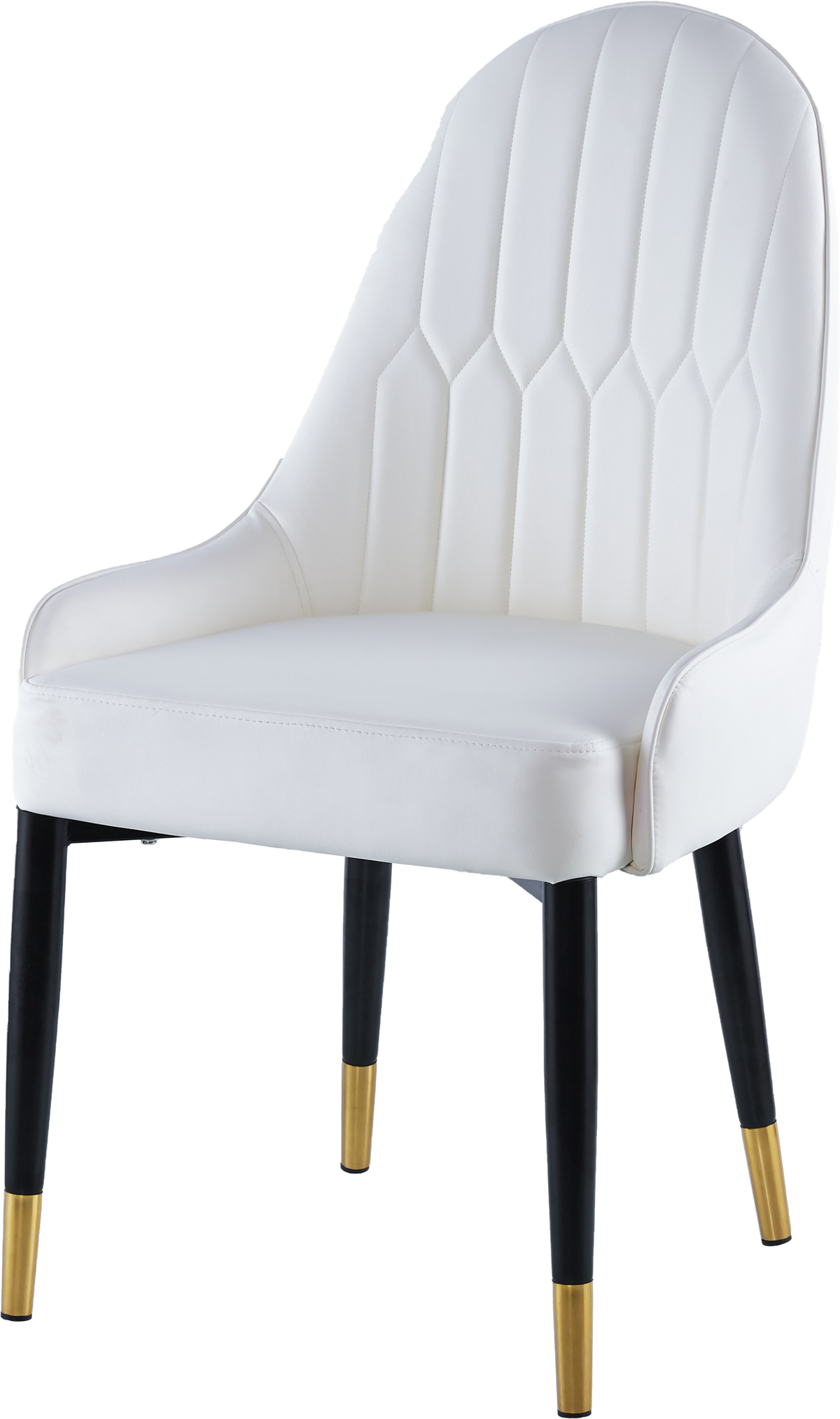 Modern Leather Dining Chair Set of 2, Upholstered Accent Dining Chair, Legs with Black Plastic Tube Plug W1311P179207-djyc