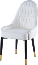 Modern Leather Dining Chair Set of 2, Upholstered Accent Dining Chair, Legs with Black Plastic Tube Plug W1311P179207-djyc