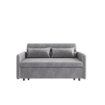 Sofa Pull Out Bed Included Two Pillows 54" Grey Velvet Sofa for Small Spaces W1278125091-djyc