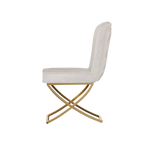 Dining Chair Set of 2, Beige velvet Backrest and golden Metal legs.For Modern Kitchen Dining Room Chair for Kitchen Living Modern decorative Leisure chairs.Office chairs y-2009 W1727P195278-djyc