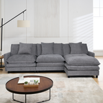 108-inch L-shaped modular frame chenille fabric sofa, featuring a versatile design that adapts to any interior space, delivering boundless comfort and contemporary style.-W2795S00046